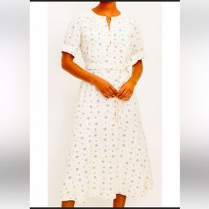 Loft Geo Print Cream Dress Sz 10